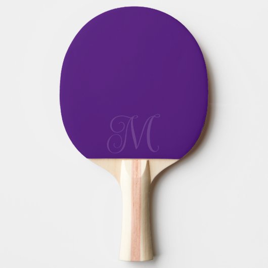 Raquette De Ping Pong Pagaie De Ping Monogramme Violet Avec Initiale (Devant)