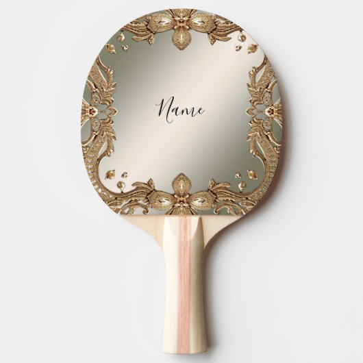 Raquette De Ping Pong Pagaie De Ping Ornate Or (Devant)