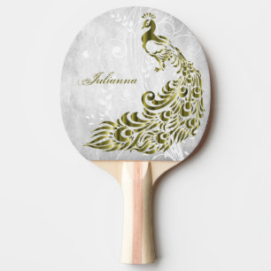 Raquette De Ping Pong Pagaie de ping personnalisée Peacock Gold
