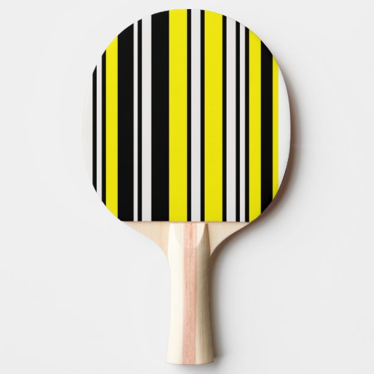 Raquette De Ping Pong pagaie de ping-pong à rayures jaunes noires (Devant)