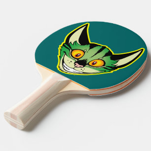 Raquette De Ping Pong Pagaie de ping-pong de chat de dessin fluorescent