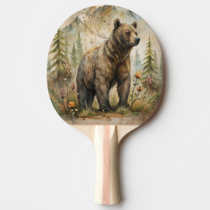 Raquette De Ping Pong Pagaie de ping-pong pour ours de bois