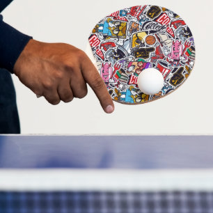 Raquette De Ping Pong Pagaie de ping-pong Retro College Vibes