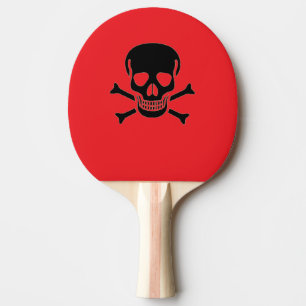 Raquette De Ping Pong Pagaie de ping rouge crâne noir