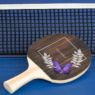 Raquette De Ping Pong Pagaie de pong de papillon violet rustique