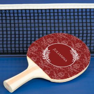 Raquette De Ping Pong Pagaie rouge élégante à bascule damassé