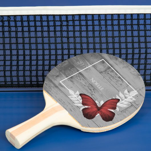 Raquette De Ping Pong Pagaie Rustique de ping papillon rouge (Insitu)