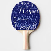 Raquette De Ping Pong Pagaies de ping bleu avec nom (Devant)