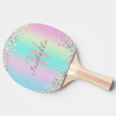 Raquette De Ping Pong Paillet holographique Licorne (Côté)