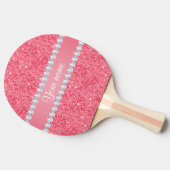 Raquette De Ping Pong Paillettes et diamants roses de Faux (Côté)