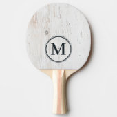 Raquette De Ping Pong Painted White Wood Monogram (Devant)