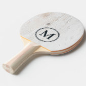 Raquette De Ping Pong Painted White Wood Monogram (Devant Angle)
