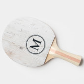 Raquette De Ping Pong Painted White Wood Monogram (Côté)