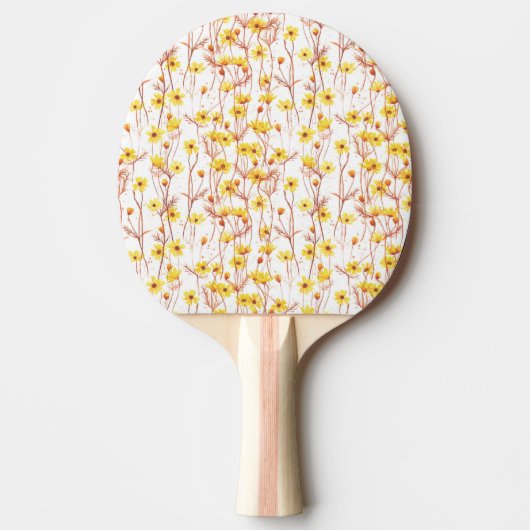 Raquette De Ping Pong Painted Yellow Daisies (Devant)