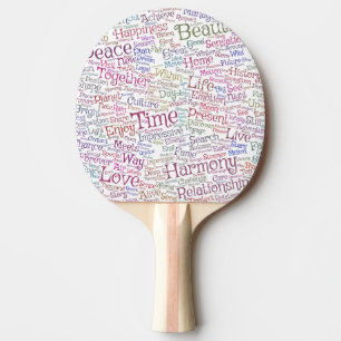 Raquette De Ping Pong Paix Nuage de Mots Texte Motif Message Motif