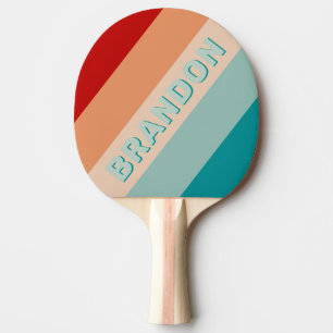 Raquette De Ping Pong Pâle Seaglass Gras Rayé avec Nom