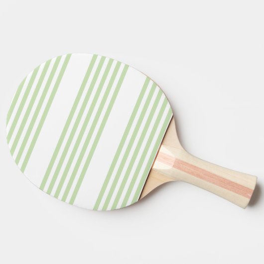 Raquette De Ping Pong Pale vert et blanc cinq bandes motif (Côté)
