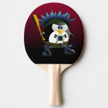 Palette bleue de ping-pong de pingouin d'anarchie