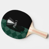 Raquette De Ping Pong Palette de pong de fête de bachelor vert & noir (Côté)