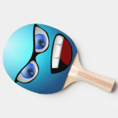 Raquette De Ping Pong Palette drôle bleue de ping-pong de visage (Côté)