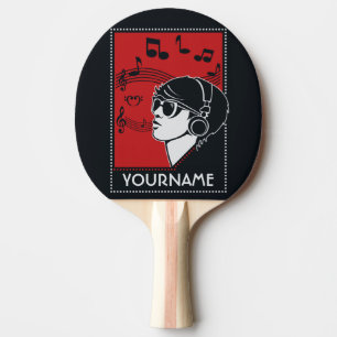 Raquette De Ping Pong Palette faite sur commande de ping-pong de musique