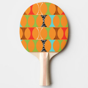 Raquette De Ping Pong Palette orange moderne de ping-pong de la moitié