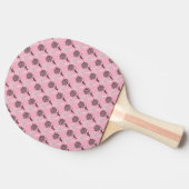 Raquette De Ping Pong Palette rose de ping-pong de motif de fleur de (Côté)