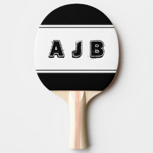 Raquette De Ping Pong Palette rouge de rayures de monogramme