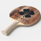 Raquette De Ping Pong Pallet Wood Board Four Leaf Clover with Name (Devant Angle)