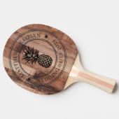 Raquette De Ping Pong Pallet Wood Board Pineapple Wedding Crest & Names (Côté)