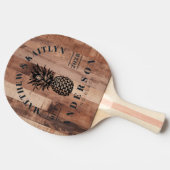 Raquette De Ping Pong Pallet Wood Board Tropical Pineapple Wedding Crest (Côté)