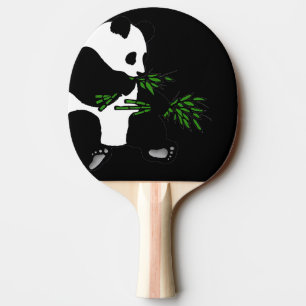 Raquette De Ping Pong Panda géant mange du bambou noir