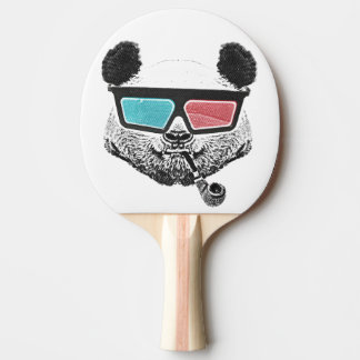 Raquette De Ping Pong Panda vintage lunettes 3D