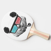 Raquette De Ping Pong Panda vintage lunettes 3D (Côté)