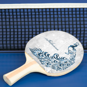 Raquette De Ping Pong Panier de ping personnalisé Peacock Bleu