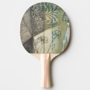 Raquette De Ping Pong Panneau de jardin avec le feuille, les fleurs, et