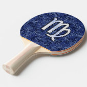 Raquette De Ping Pong Panneau Virgo Zodiac sur Camouflage numérique bleu (Devant Angle)