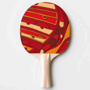 Raquette De Ping Pong Panneaux oranges abstraits