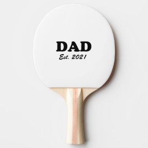 Raquette De Ping Pong Papa, Custom Est date Fête des pères noir blanc