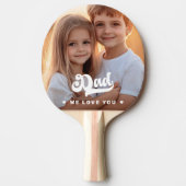 Raquette De Ping Pong Papa nous t'aimons coeur photo fête des pères text (Devant)