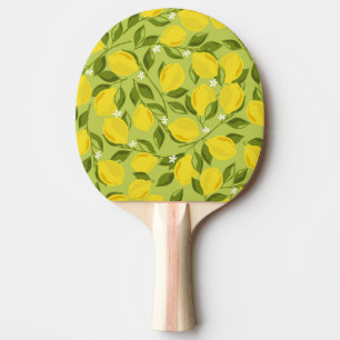 Raquette De Ping Pong Papier peint coloré citrons dessinés à la main