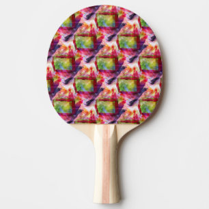 Raquette De Ping Pong Papier peint vert et rouge abstrait