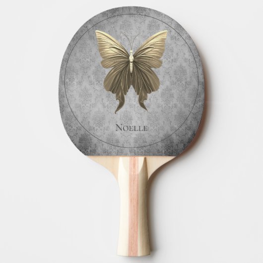 Raquette De Ping Pong Papillon à bijoux en or (Devant)