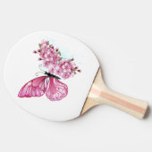 Raquette De Ping Pong Papillon à fleurs avec Sakura rose (Côté)