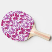 Raquette De Ping Pong Papillon Aquarelle Magenta Motif rose (Côté)