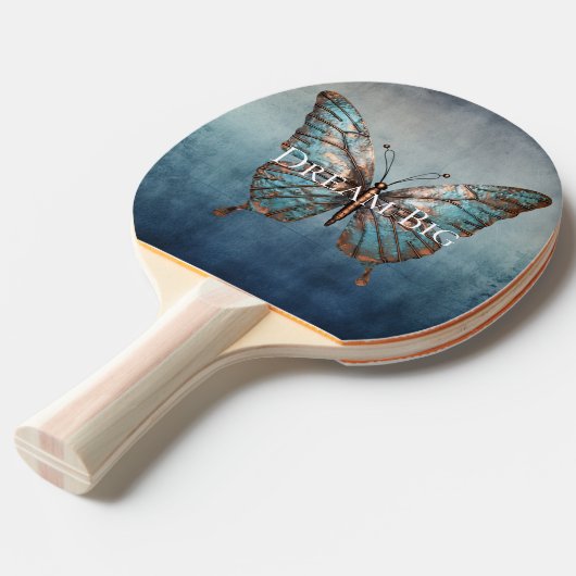 Raquette De Ping Pong Papillon de texture gris bleu (Devant Angle)