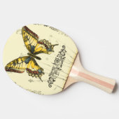 Raquette De Ping Pong Papillon décoratif avec Fleur sauvage (Côté)