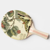Raquette De Ping Pong Papillon et libellule à fleurs rouges (Côté)