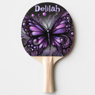 Raquette De Ping Pong Papillon gothique violet noir personnalisé