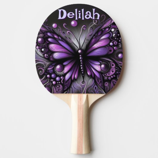 Raquette De Ping Pong Papillon gothique violet noir personnalisé